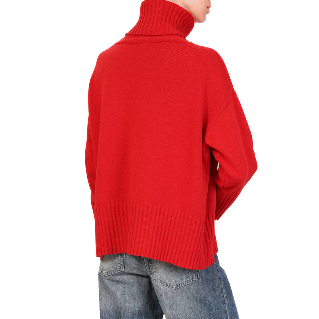 Tensione in-Maglia collo alto misto cashmere - rosso