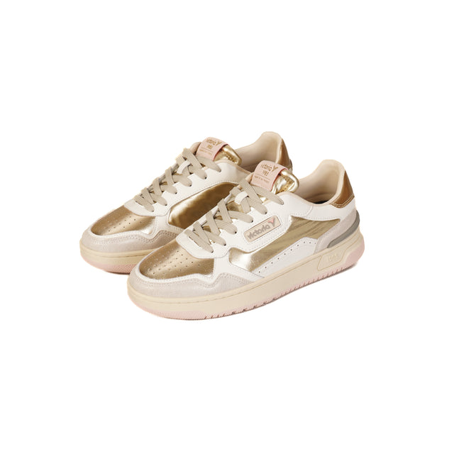 Victoria-Sneakers con dettagli laminati - oro