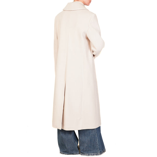 Haveone-Cappotto doppiopetto con spilla - burro