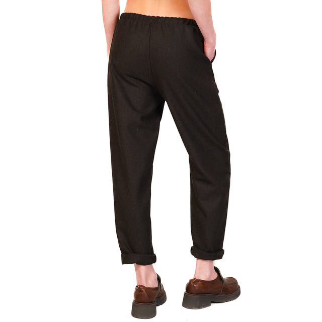 Zeroassoluto-Pantalone GILDA flanella baggy - moro