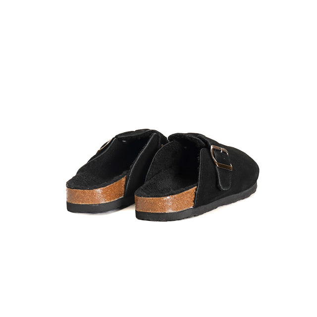 Ovye'-Suede Leather Sabot - Black