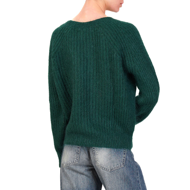 Kontatto-Maglia mohair girocollo - VERDE