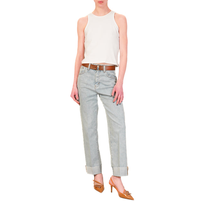 Haveone-Jeans MANDY dritto con risvolto - denim chiaro