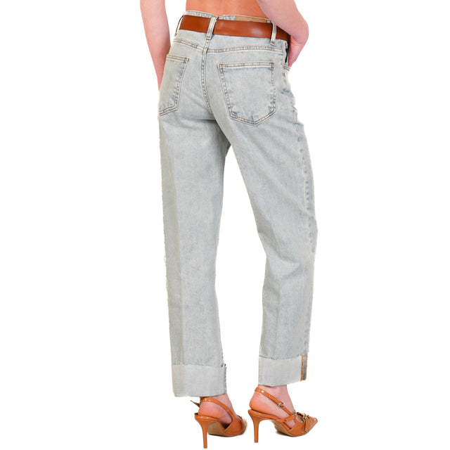 Haveone-Jeans MANDY dritto con risvolto - denim chiaro