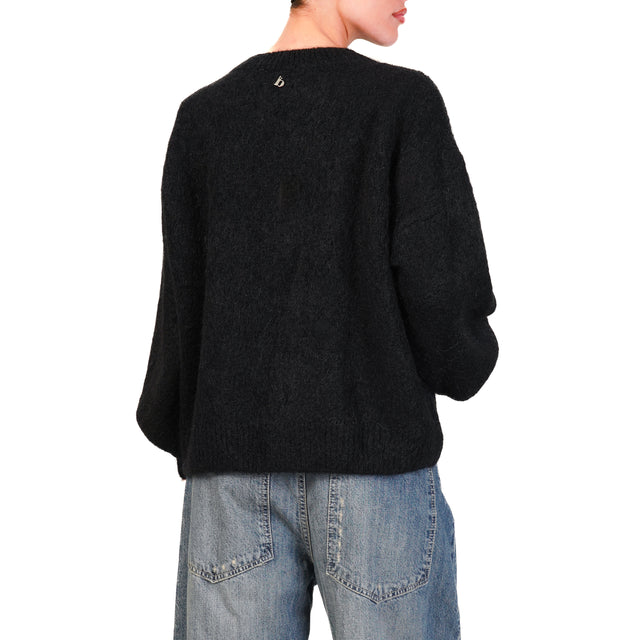 Dixie-Maglia mohair girocollo - nero