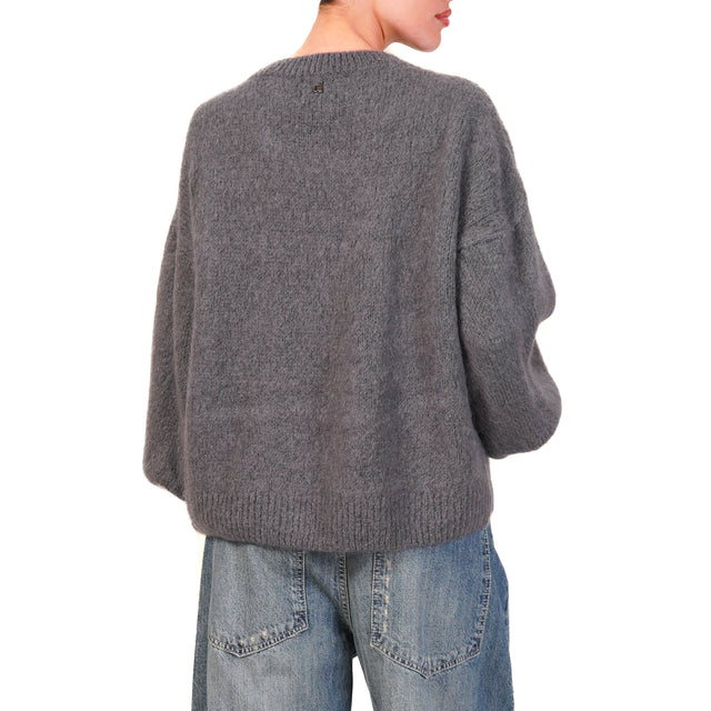 Dixie-Maglia mohair girocollo - antracite