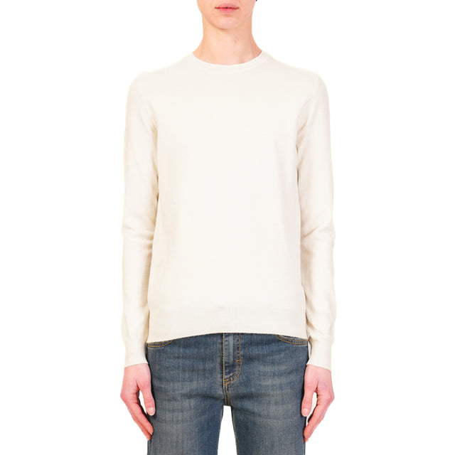 Haveone-Ribbed Crewneck Sweater - Butter