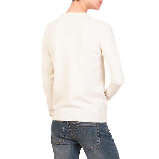 Haveone-Ribbed Crewneck Sweater - Butter