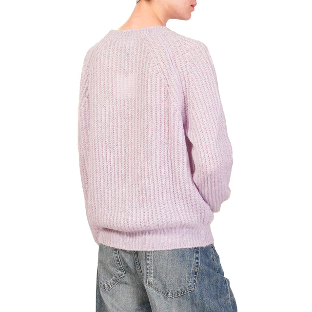 Vicolo-Ribbed Mohair Sweater - Lilac