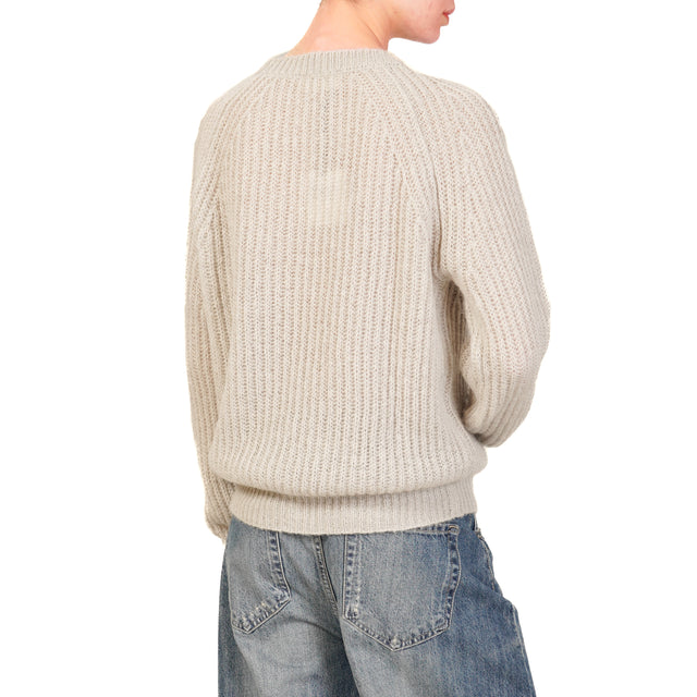 Alley-Ribbed Mohair Sweater - Pearl