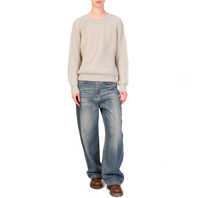 Alley-Ribbed Mohair Sweater - Pearl