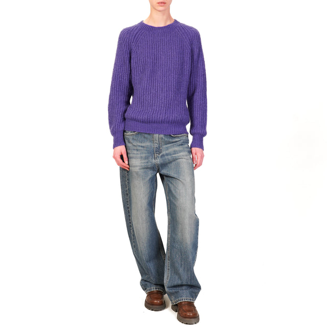 Alley-Ribbed Mohair Sweater - Ink