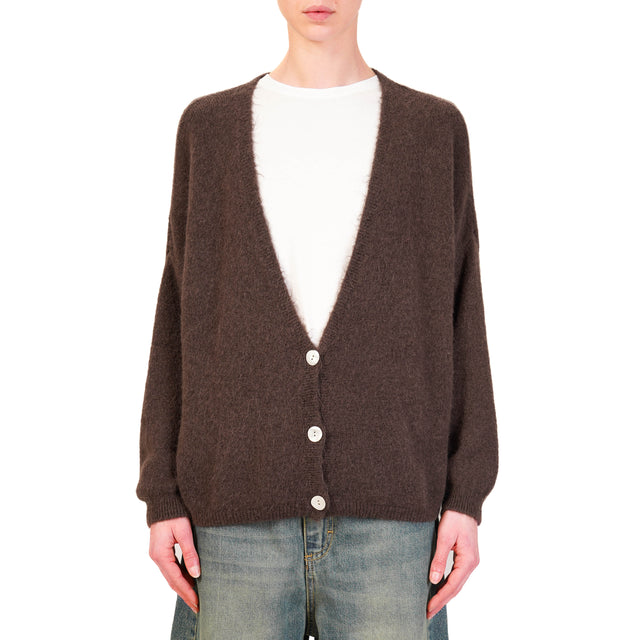 Zeroassoluto-Cardigan baby alpaca - moro