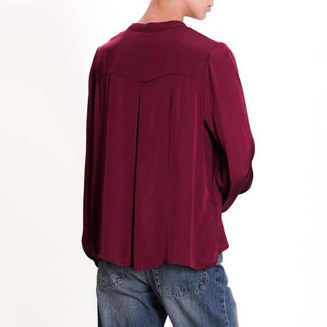 Dixie-Camicia chester in satin - vino