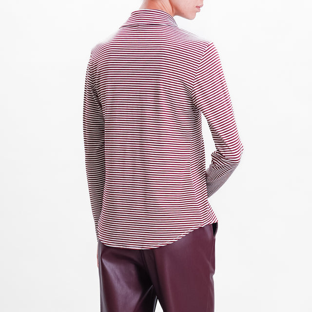 Dixie-Striped Jersey Shirt - Wine/Milk