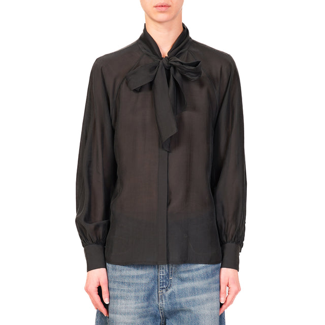 Dixie-Camicia con fiocco - nero