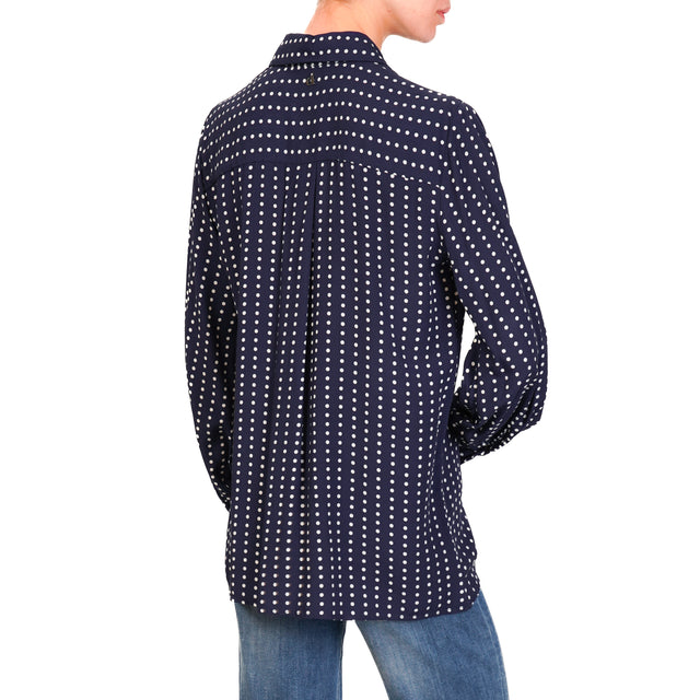 Dixie-Polka Dot Shirt - Blue