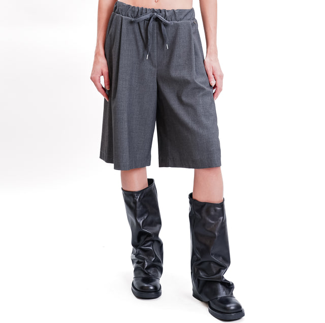 Dixie-Bermuda elastic waist with drawstring - anthracite