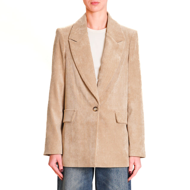 Dixie-500 line velvet jacket - camel