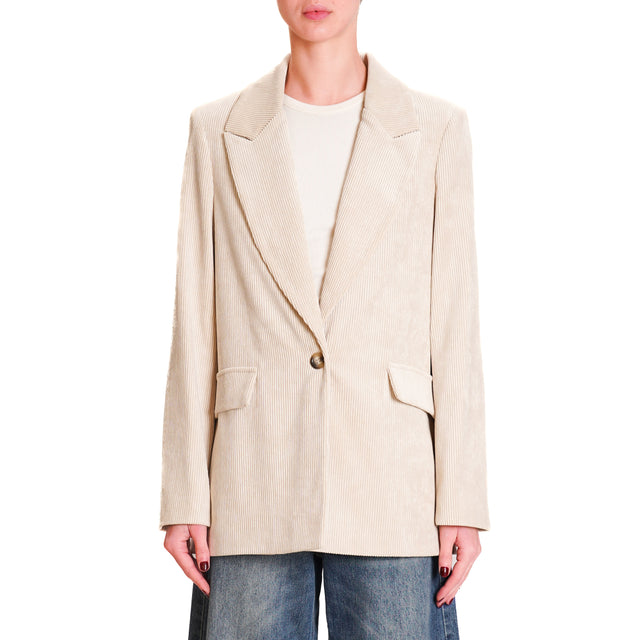 Dixie-500 line velvet jacket - sand