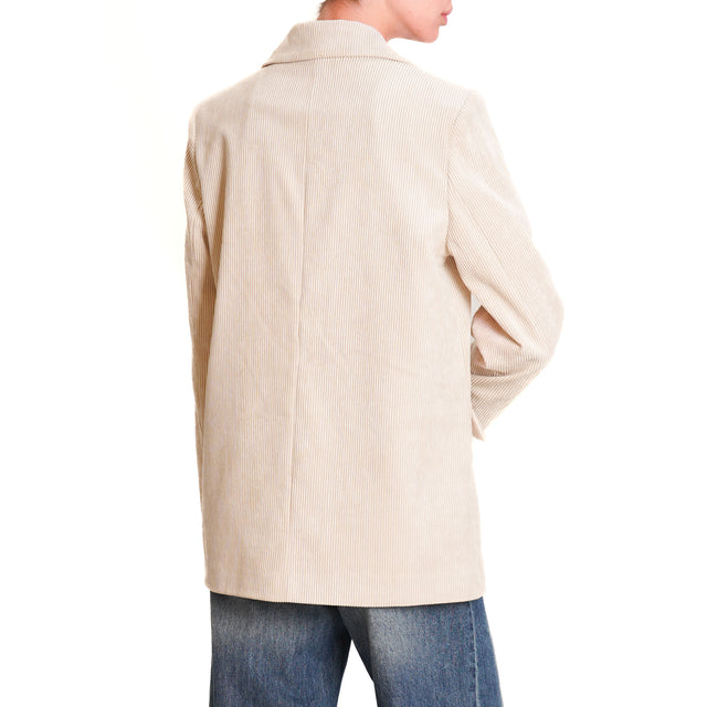 Dixie-500 line velvet jacket - sand