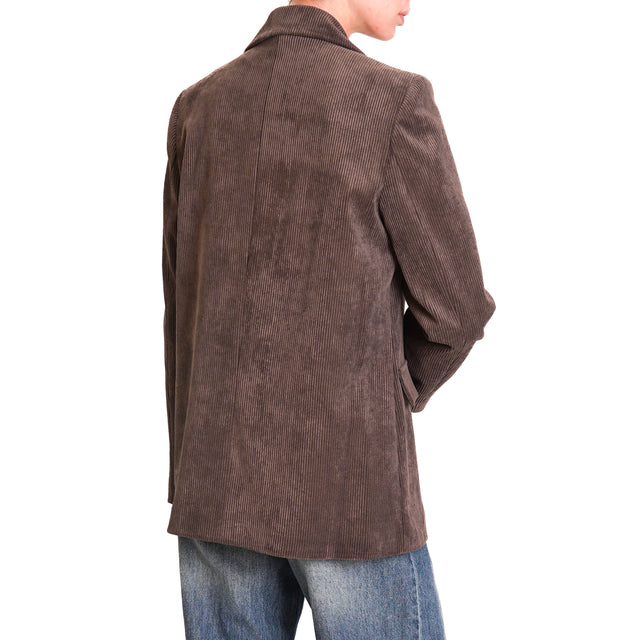 Dixie-500 line velvet jacket - dark brown