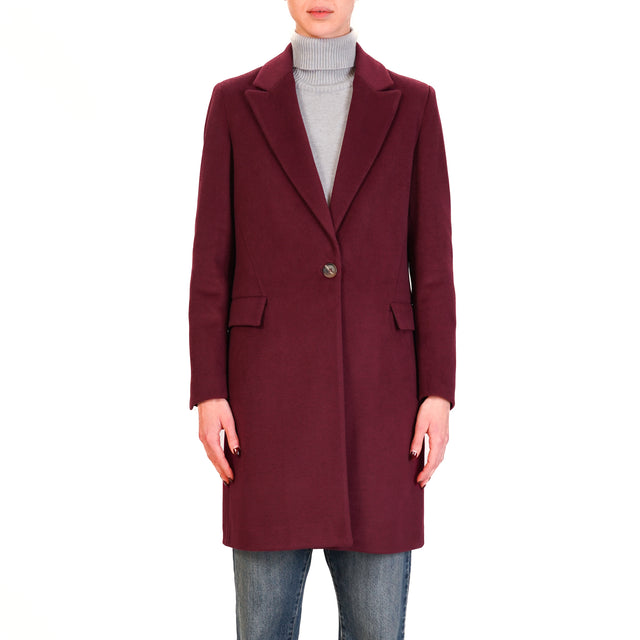 Dixie-Cappotto 1 bottone spacco dietro - Bordeaux