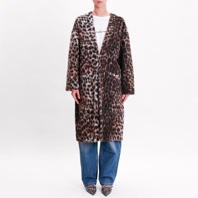 Dixie-Cappotto animalier - beige/nero/latte