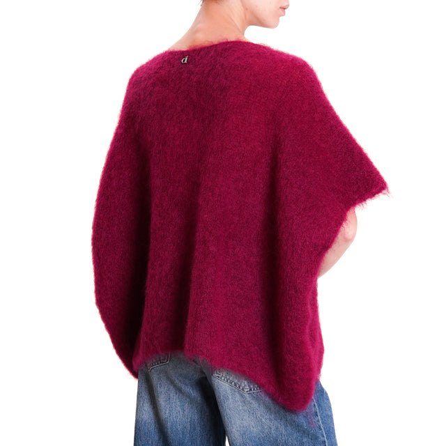 Dixie-V-Neck Sleeveless Mohair Sweater - Wine