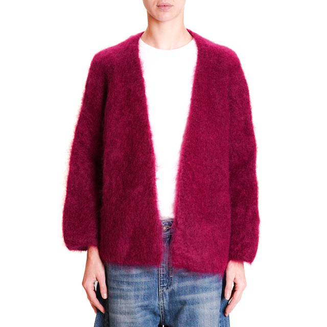 Dixie-Cardigan mohair - wine