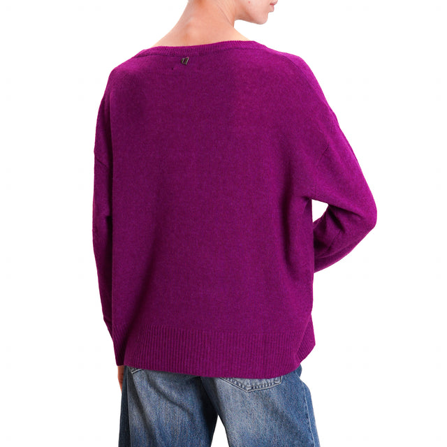 Dixie-Alpaca Blend Crewneck Sweater - Hydrangea