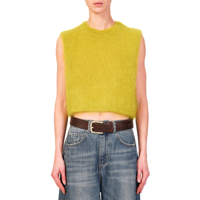 Dixie-Gilet cropped mohair - olio