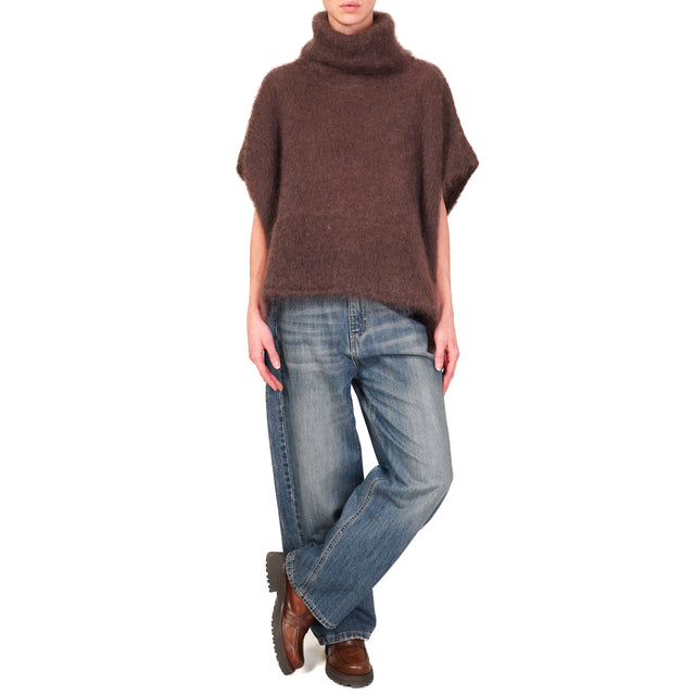 Dixie-Maglia collo alto mohair - moro