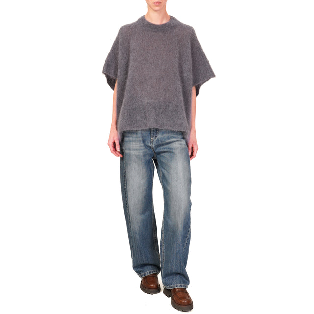 Dixie-Maglia mohair oversize girocollo - antracite