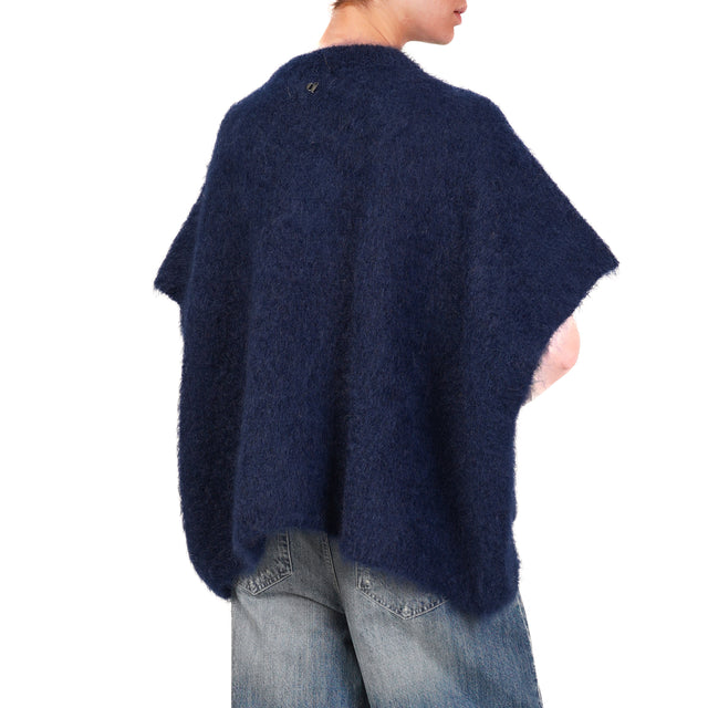 Dixie-Maglia mohair oversize girocollo - blu