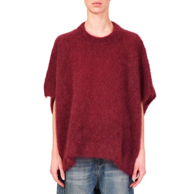 Dixie-Maglia mohair oversize girocollo - Bordeaux