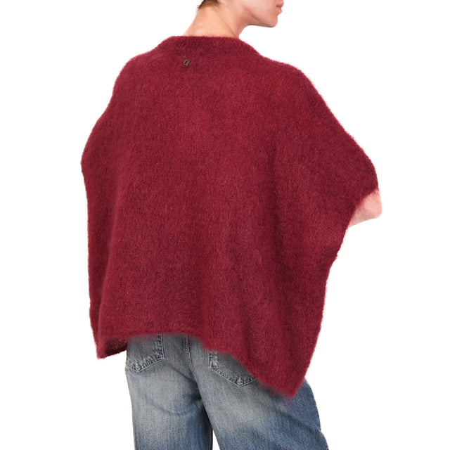 Dixie-Maglia mohair oversize girocollo - Bordeaux