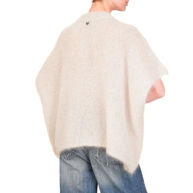 Dixie-Maglia mohair oversize girocollo - panna