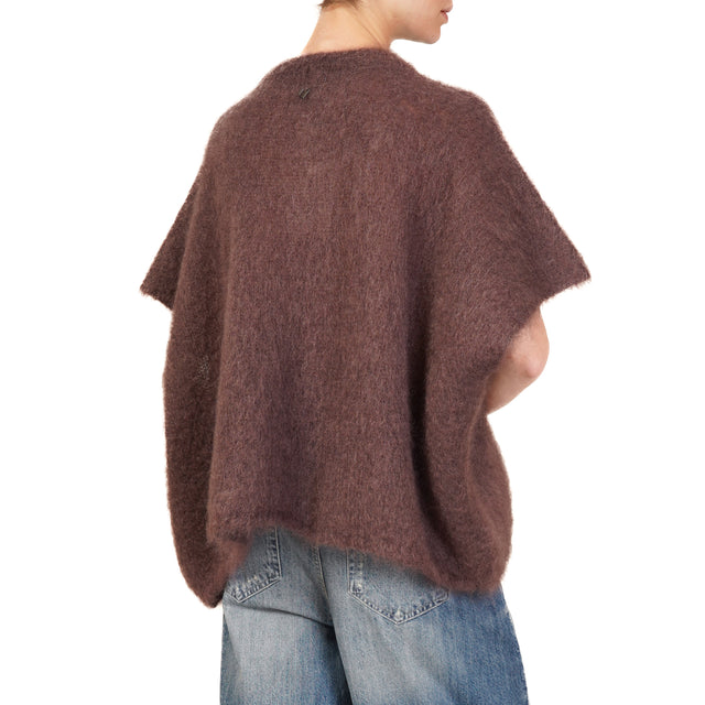 Dixie-Maglia mohair oversize girocollo - moro