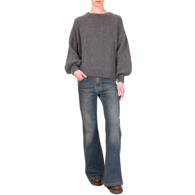 Dixie-Maglia mohair girocollo - antracite