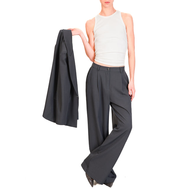 Dixie-Pantalone con pince elastico dietro - antracite