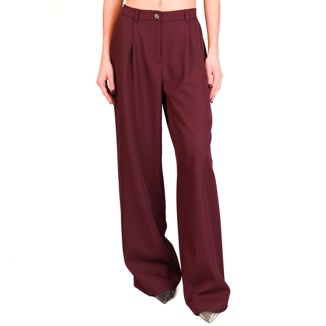 Dixie-Pantalone con pince elastico dietro - Bordeaux