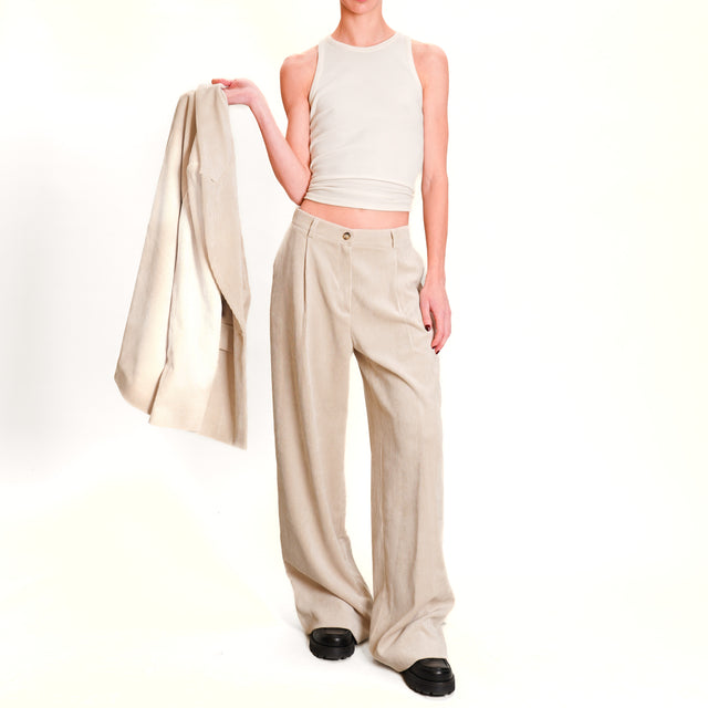 Dixie-500 line velvet trousers - sand