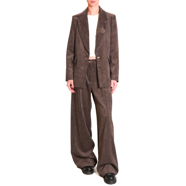 Dixie-500 line velvet trousers - dark brown