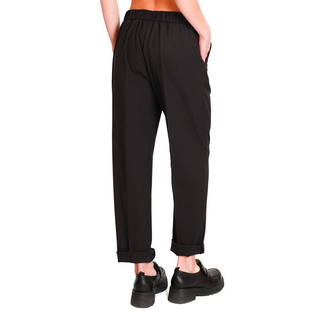 Dixie-Pantalone with elastic back - black