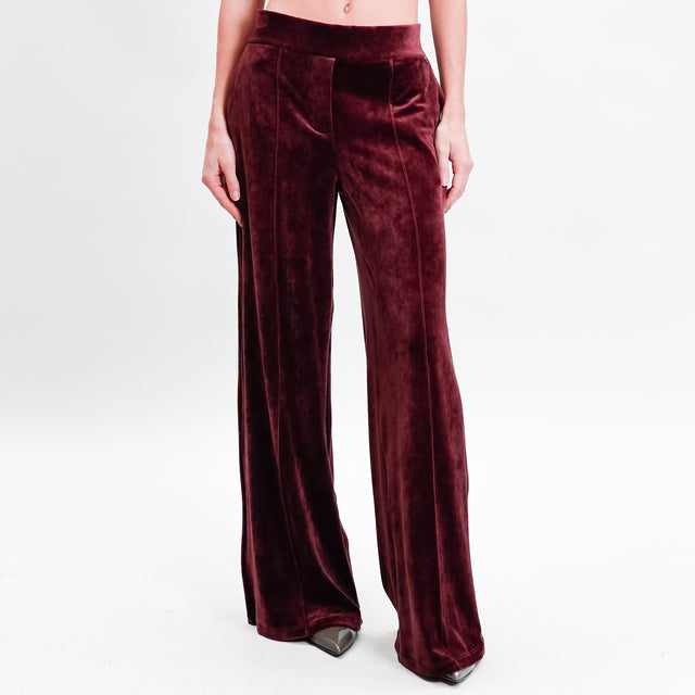 Dixie-Elastic Back Chenille Trousers - Bordeaux