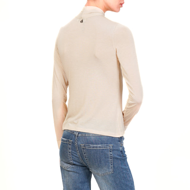 Dixie-T-shirt misto cashmere con fiocco - beige