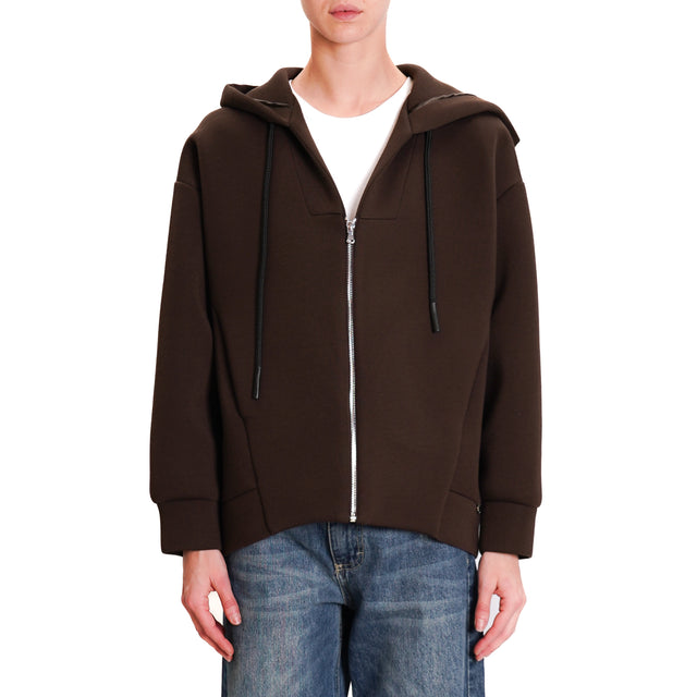 Dixie-Neoprene Hoodie - dark brown