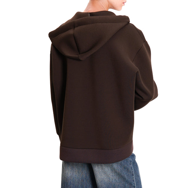 Dixie-Neoprene Hoodie - dark brown