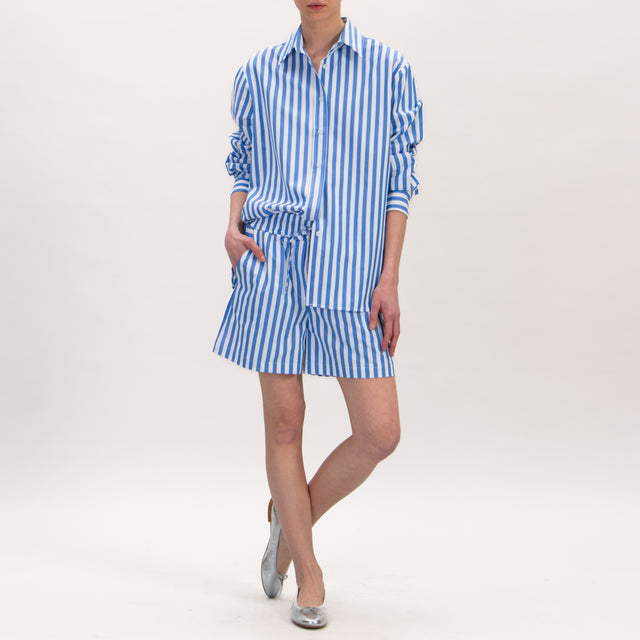 Souvenir-Shorts a righe con coulisse - bianco/azzurro